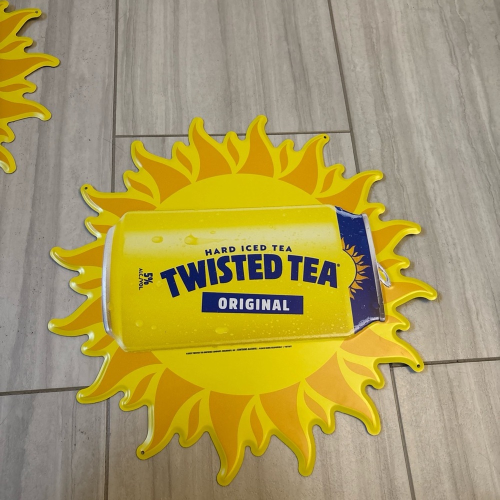 Twisted Tea Hard Iced Tea Sun Can Metal Tin Sign New 16" MANCAVE Bar Sign